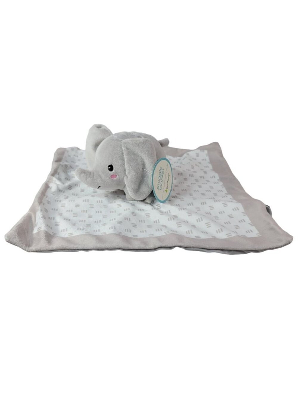 Pearhead Elephant Lovey Plush Gray 13" Snuggle Blanket Satin Security Sooth NEW